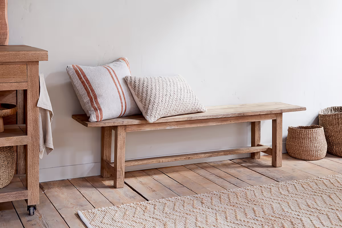 Nkuku - Fioni Reclaimed Wood Bench - Natural - Small