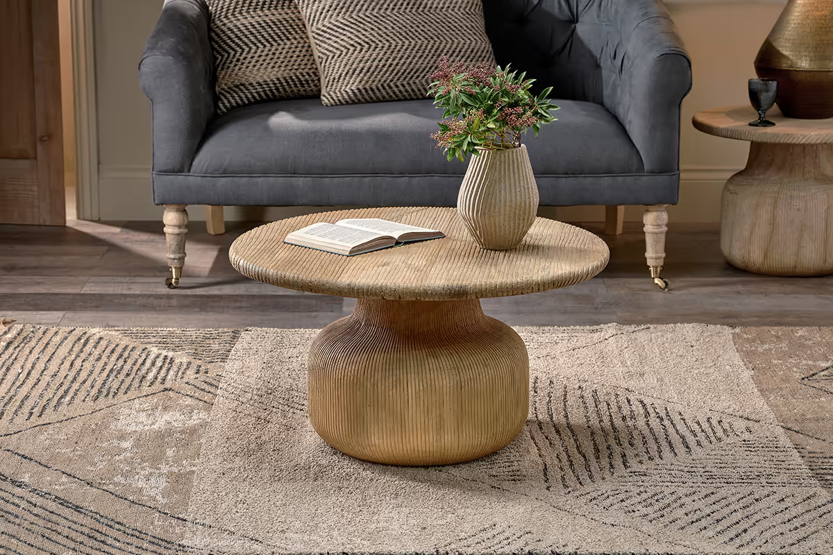 Nkuku - Vivan Grooved Wood Coffee Table