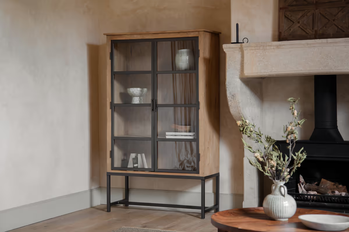 Nkuku - Nirvi Wood & Iron Cabinet - Black