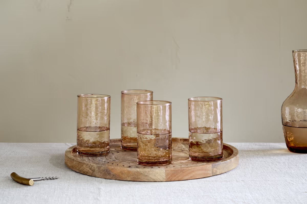 Nkuku - Yala Hammered Highball - Dusty Terracotta (Set of 4)