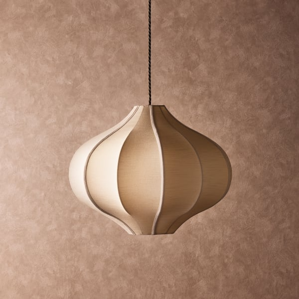 Pooky - Onion Space Pendant Light Shade - Small - Sand Raw Silk
