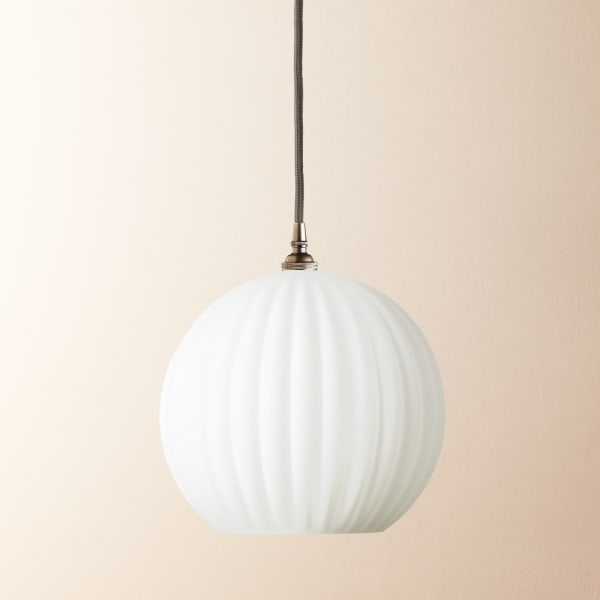 Pooky - Pumpkin Pendant Light Shade - Larger - Opaline Glass