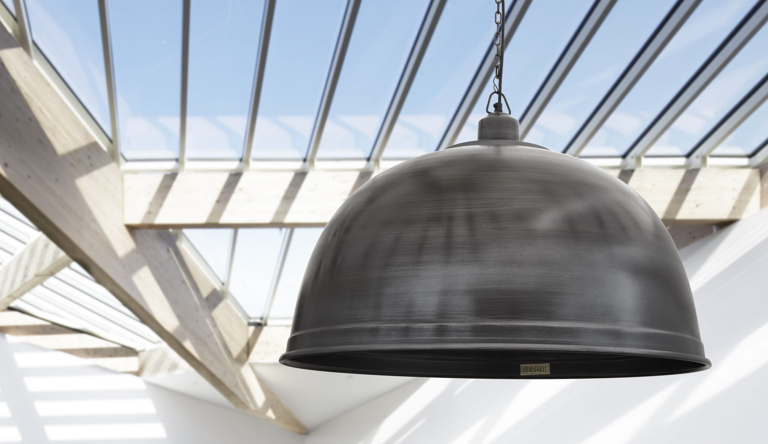 Brooklyn Vintage Metal Giant Dome Pendant Light - Dark Pewter - 23.5 inch-AndyHaslamPhotography-min