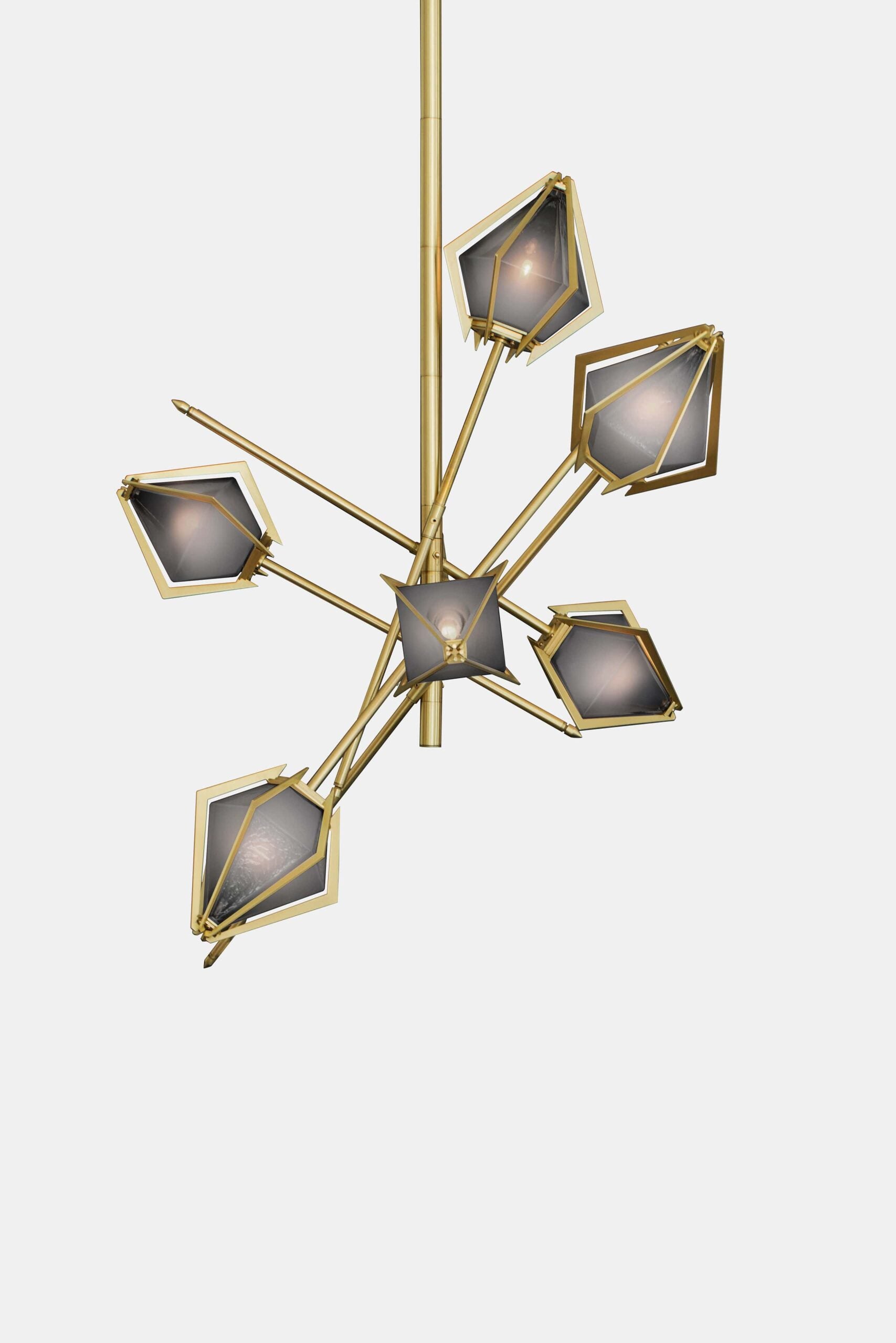 HARLOW SMALL CHANDELIER-SMOKED GRAY GLASS-SATIN BRASS FINISH-GABRIEL SCOTT-min