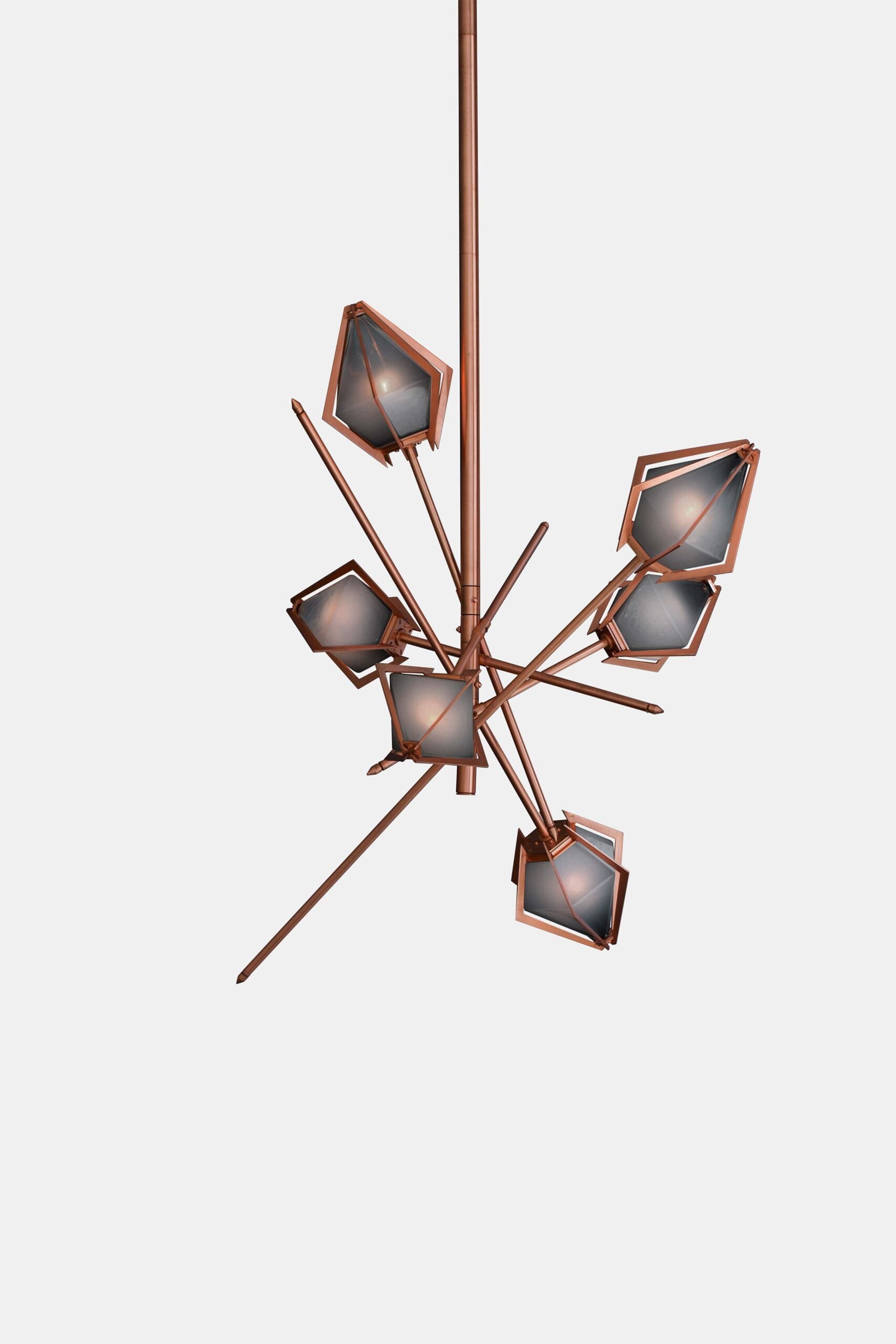 HARLOW SMALL CHANDELIER-SMOKED GRAY GLASS-SATIN COPPER FINISH-GABRIEL SCOTT-min