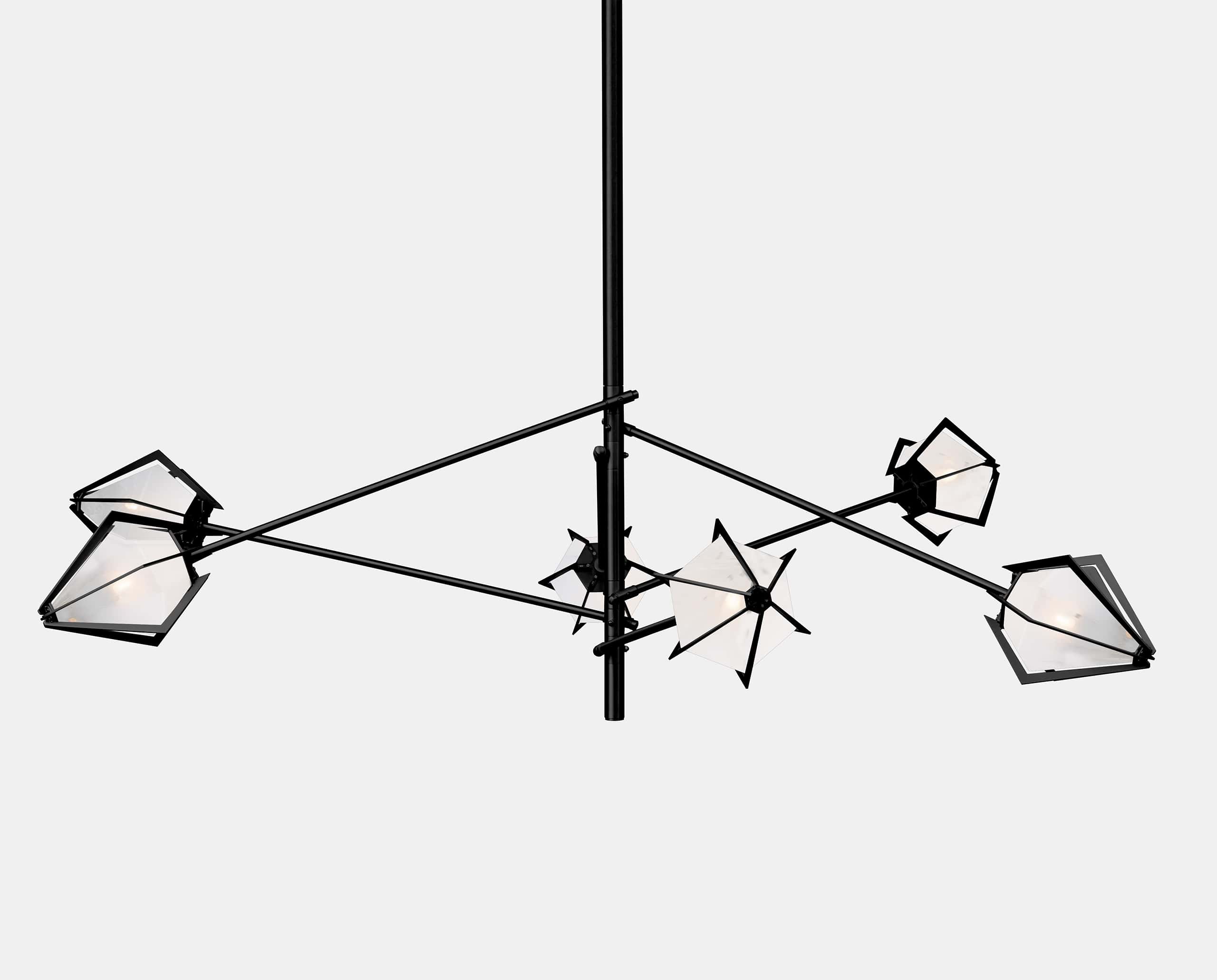 HARLOW SPOKE LARGE CHANDELIER-ALABASTER WHITE GLASS-BLACKENED STEEL-GABRIEL SCOTT-min