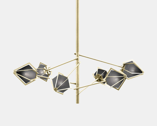 HARLOW SPOKE SMALL CHANDELIER-SMOKED GRAY GLASS-SATIN BRASS-GABRIEL SCOTT-min