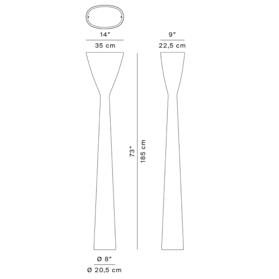 Luceplan Carrara dimensions